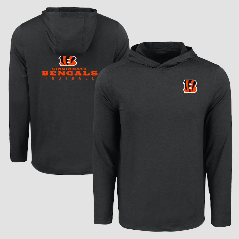 Men 2026 NFL Cincinnati Bengals Hooded long sleeved T-shirt black 05